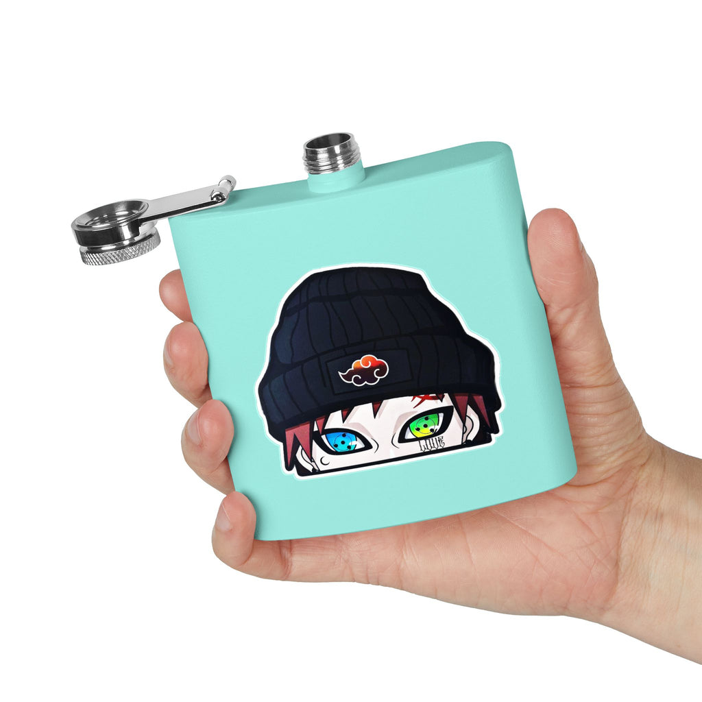 Anime Beanie Flask — 6oz Stainless Steel Hip-Hop Akatsuki Design