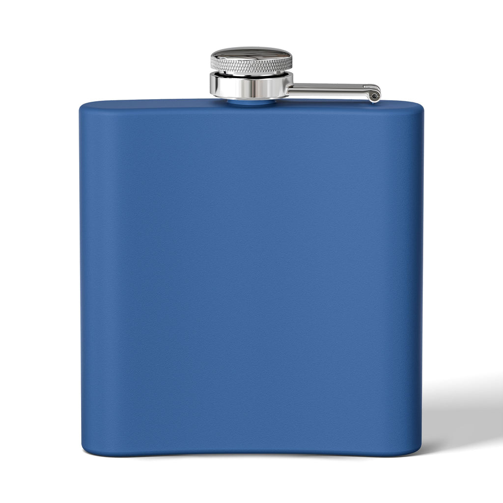 6oz Stainless Steel Flask — Red Skull Rocker Graphic