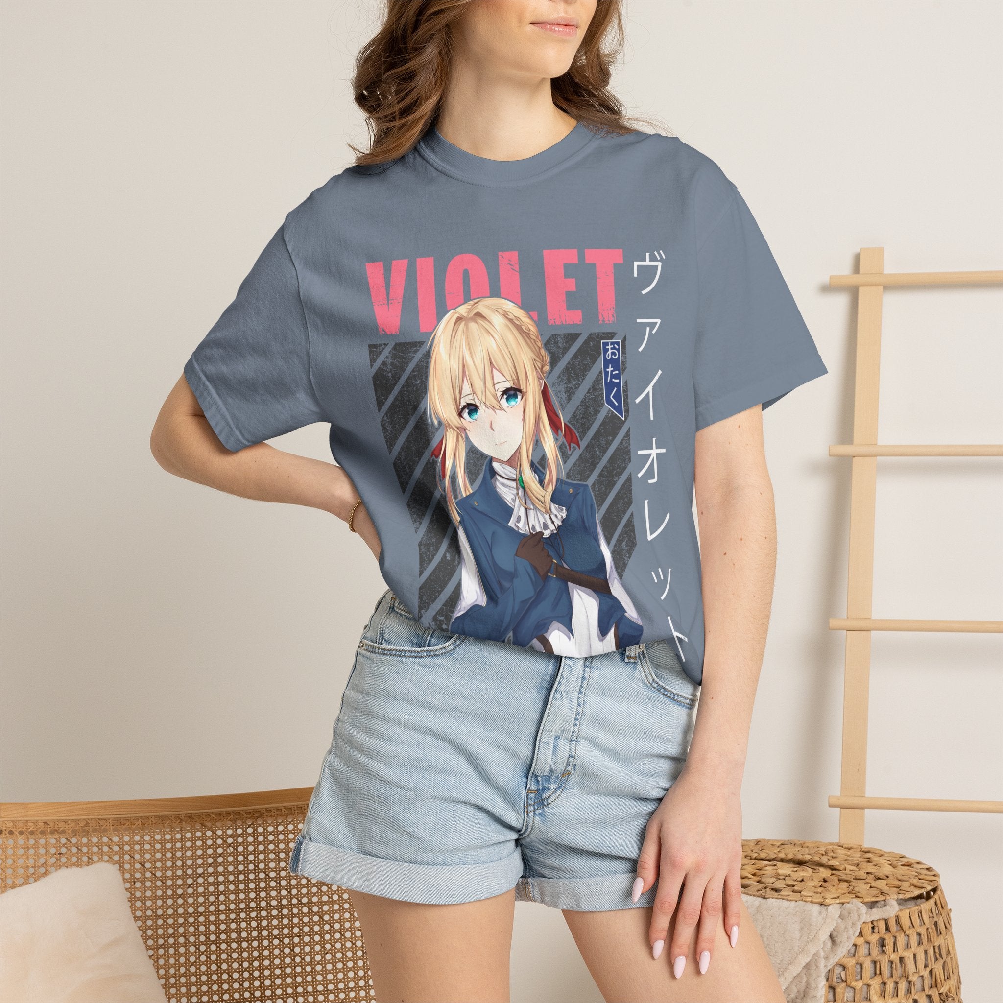 Violet Otaku Anime Graphic T-Shirt