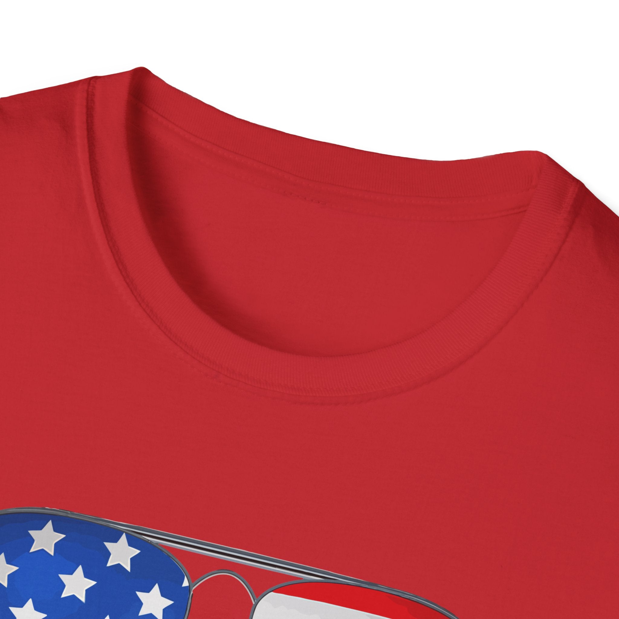 Patriotic Sunglasses T-Shirt — "Just Here for the Grill" 4th of July Tee