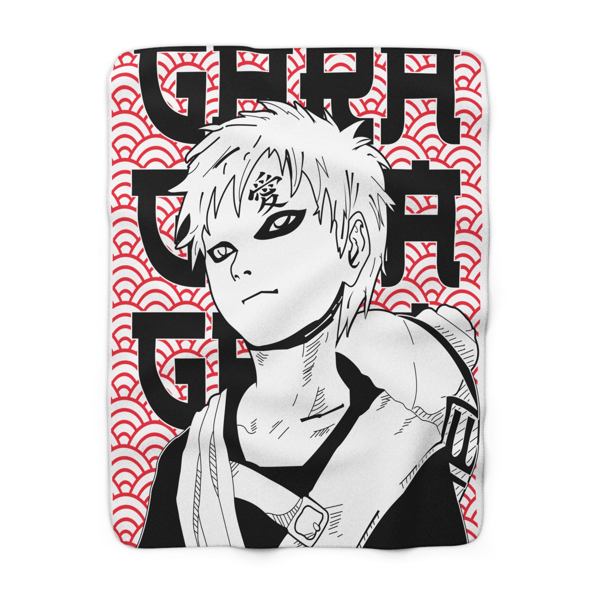 Sherpa Fleece Blanket – Anime Character Red Wave Graphic