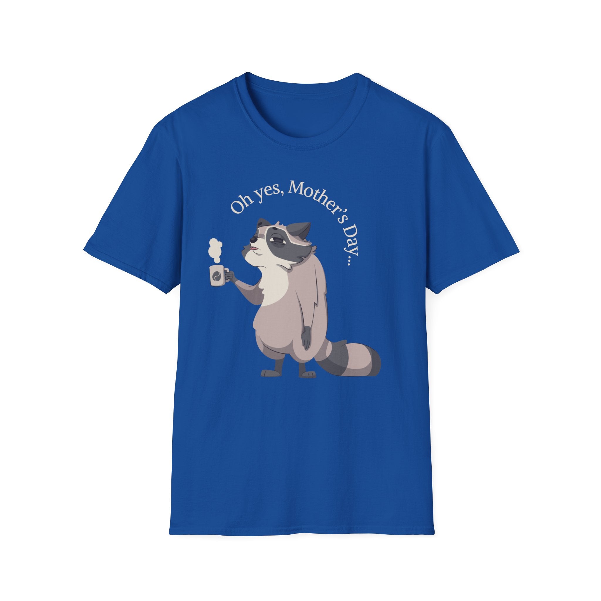 Raccoon Coffee Tee — Cute Grumpy Raccoon Holding Coffee T-Shirt